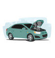 car accident on road broken automobile stand vector image vector image