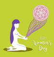 happy womens day meditation mandala concept vector image