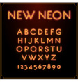 neon font type alphabet glowing in with numbers vector image