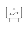 road sign with different directions north west vector image vector image