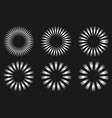 silver 3d circles on a black background isolated vector image