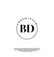 bd initial handwriting logo design vector image