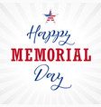 happy memorial day usa star light stripes vector image