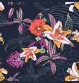 original trendy seamless artistic flower pattern vector image