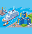 seaport isometric colored concept vector image