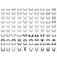 silhouettes different horns vector image vector image