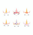 unicorn faces cake decoration set vector image
