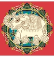 ethnic indian elephant pattern drawing on circle vector image