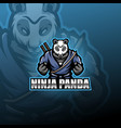 ninja panda esport mascot logo vector image vector image
