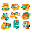 sale price tags promotional supermarket discoun vector image vector image