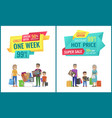 special offer banner with people shopping vector image