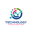 technology logo design with letter n vector image
