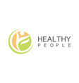 circle people healthy logo vector image