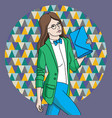 fashion model woman sketch hand-drawn vector image