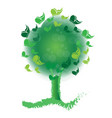 green tree filled with butterflies icon vector image
