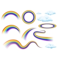 rainbow and clouds set of vector image