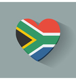 heart-shaped icon with flag of south africa vector image vector image