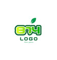 number 874 numeral digit logo icon design vector image