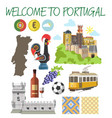 portugal travel tourism welcome poster template vector image