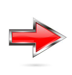 Red glass button 3d shiny rectangle icon Vector Image