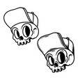 skull in baseball cap design element for logo vector image vector image