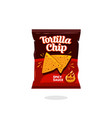 spicy hot snack tortilla chips bag plastic package vector image vector image