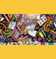 artist hand drawn doodle banner cartoon detailed vector image vector image