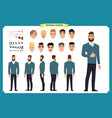 business casual fashion front side back view vector image