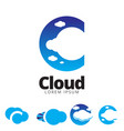c letter based cloud symbol vector image