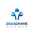 gynecology logo design with cervix symbol vector image