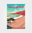 kuta beach bali travel poster design vector image vector image