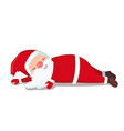 tired santa claus sleeping on floor isolated vector image