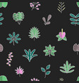 tropical leaves and flora hawaii seamless vector image