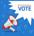 vote concept card with loudspeaker and thin line vector image