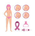 woman with breast cancer illness and treatment vector image