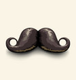 black swirl mustache with shadow vector image