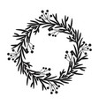 christmas holiday winter wreath with berries vector image vector image