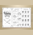vintage bakery menu design restaurant menu vector image