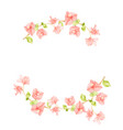 watercolor pink bougainvillea half circle wreath vector image