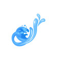 blue water curling wave nature marine vector image vector image