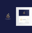 h gold building modern logomark with business card vector image
