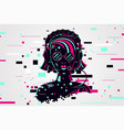 girl gamer portrait video games background vector image vector image