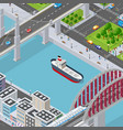 isometric of a modern city vector image