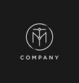 minimal elegant tm t m mt logo letter logotype vector image vector image