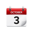 october 3 flat daily calendar icon date vector image