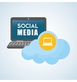 social media design laptop icon networking vector image