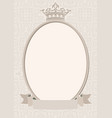 vintage background with crown and ribbon vector image