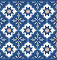 hand drawn blue moroccan seamless pattern vector image vector image