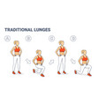 lunges classic plyometric exercise girl doing vector image vector image