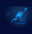 magnifying arrow up and monitor low poly vector image